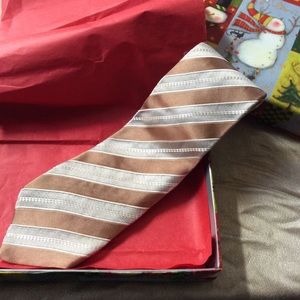 TIEHB1-Hugo Boss Gold with Brown/Copper Tie